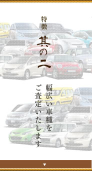 特徴其の二幅広い車種をご査定いたします